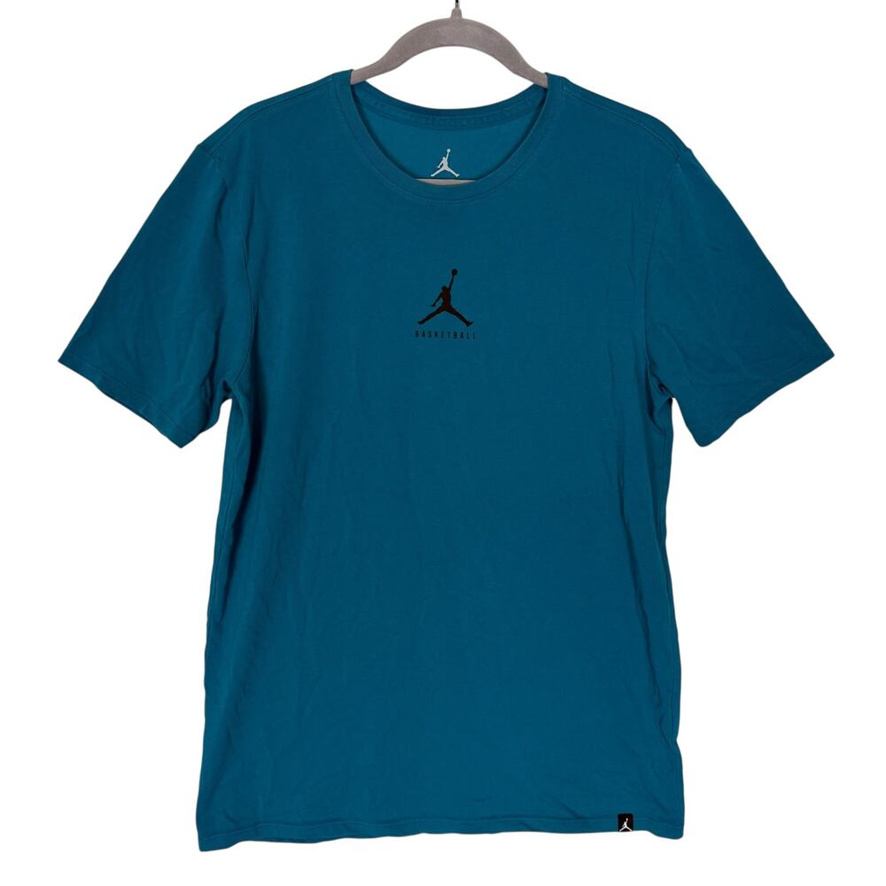 Nike Jordan Basketball‎ Shirt Mens Medium Teal Dri-Fit Jumpman Logo Pullover